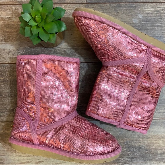 The Children's Place Other - Children’s Place Boots Sequin Pink Size 2 Girls Winter Sparkle